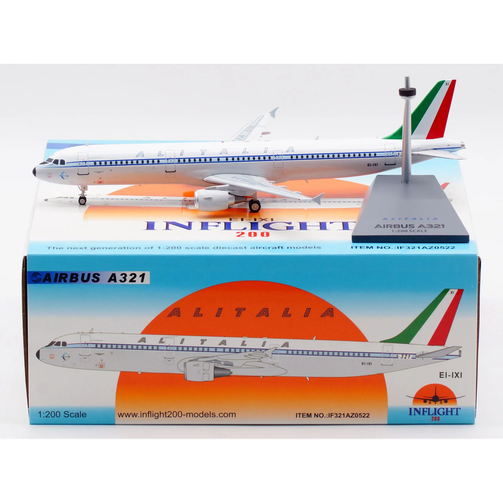 IF321AZ0522 Alloy Collectible Plane Gift INFLIGHT 1:200 ALITALIA Airlines Airbus A321 Diecast Aircraft Jet Model EI-IXI