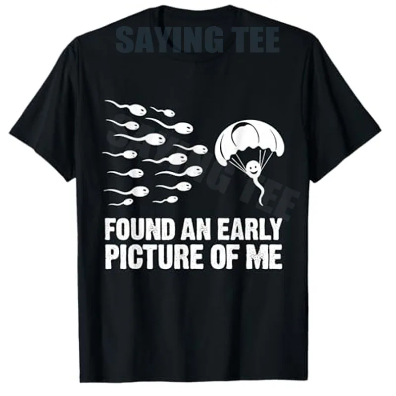 Found an early photo of mine - funny sperm cells - parachute short-sleeved T-shirt - millennial men's and women's fashion  spoof