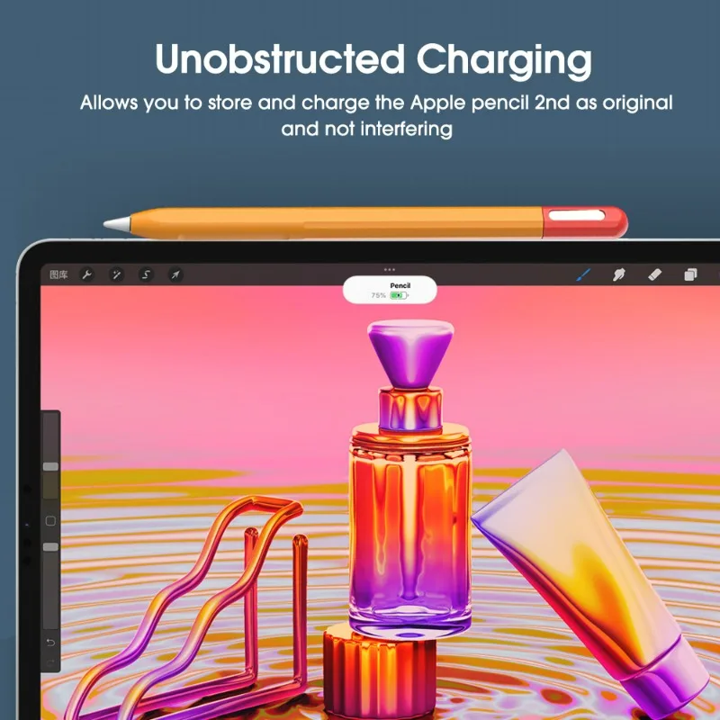 2in1 Pencil Case Holder for Apple Pencil Pro Color Matching Soft Silicone Ultra Thin Sleeve Protective Cover for IPad Pencil Pro