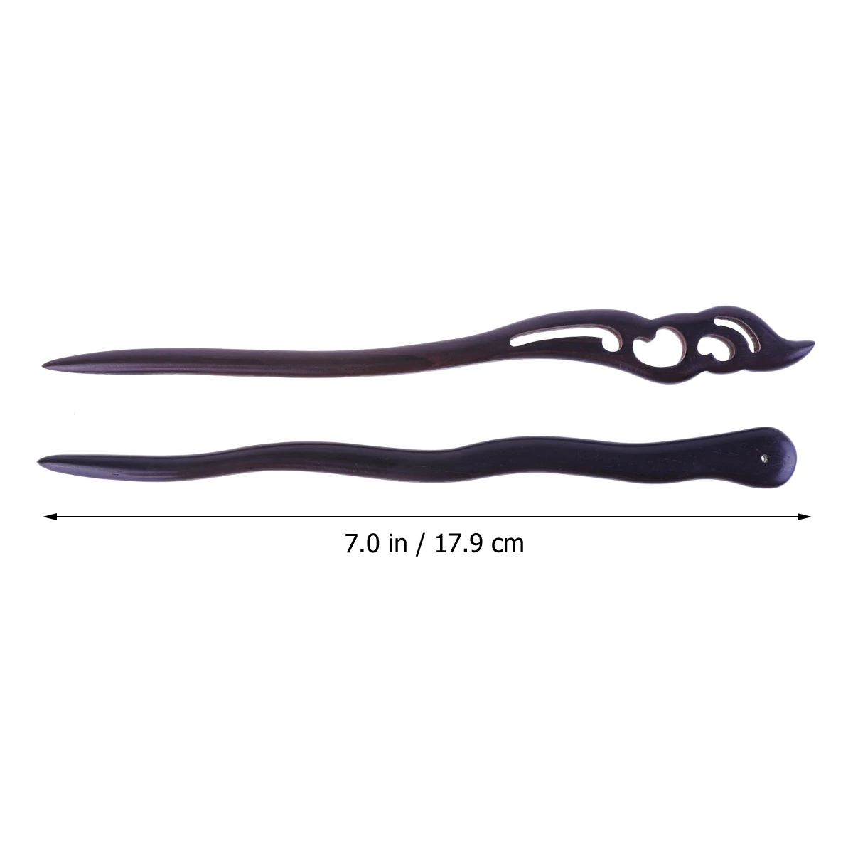 

4pcs Black Ebony Wooden Hairpins Hair Clip Hollow Wave Design Traditional Chinese Style Unique Gift For