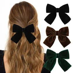 3pcs/set Large Velvet Bow Hairpins Women Girls Wedding Ribbons Korean Hair Clips Retro Hair Claw Claw Hair Accessories Set