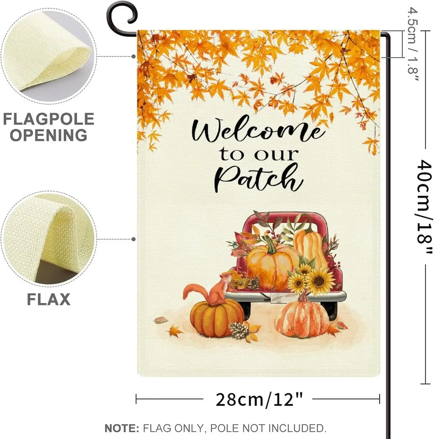 Welcome to Our Patch Garden Flag 12 X 18 Double Sided Fall Autumn Outside Fall Pumpkin Yard Flags Burlap Fall Yard Outdoor F yyi