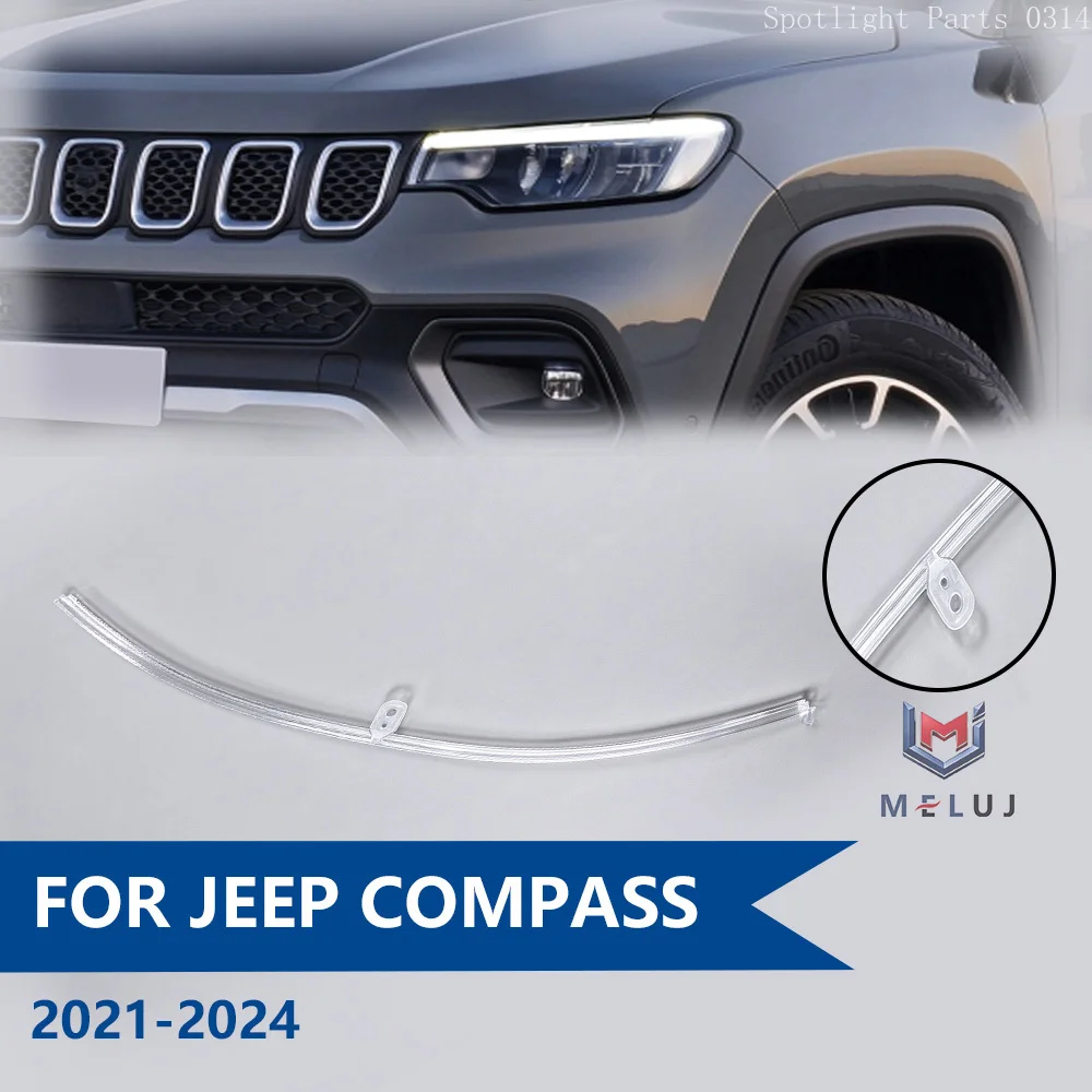 For Jeep Compass 2021 2022 2023 2024 DRL Light Guide Strip Headlight Daytime Running Light Tube Car Head Lamp Light Guide Bar