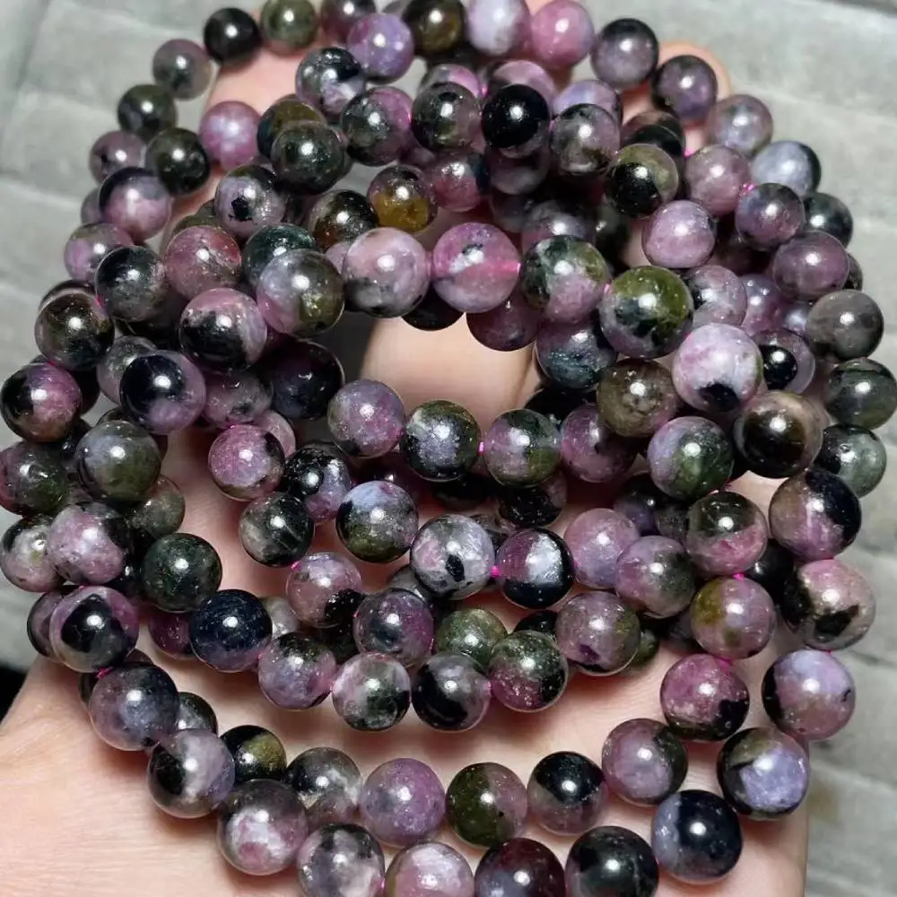 2bracelets AKAC approx7-7.8mm natural watermelon tourmaline  bracelet beads