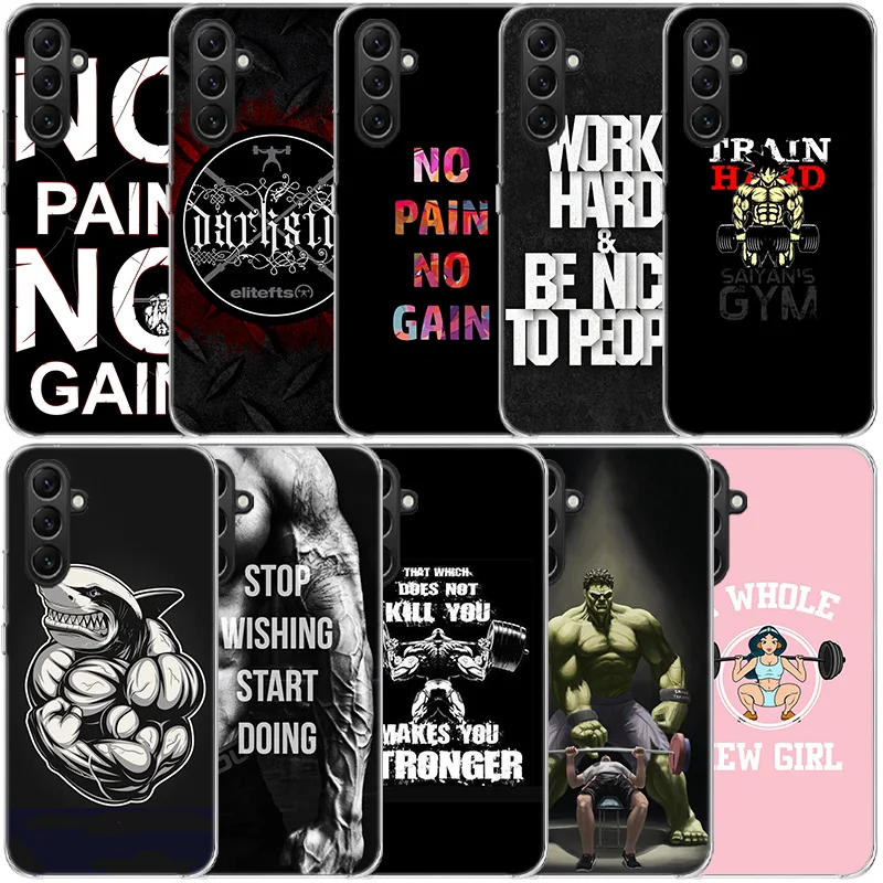 Bodybuilding Gym Fitness Muscles Clear Phone For Samsung Galaxy A55 A35 A25 A15 A05S A04S A14 A24 A34 A54 A03S A13 A23 A33 A53 A