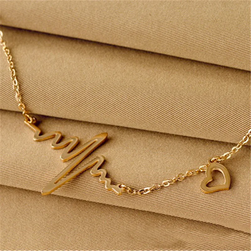 Electrocardiogram Necklaces Heartbeat Chain Necklace Wave ​Love Heart Necklaces & Pendants Medical Nurse Doctor Lover Gifts