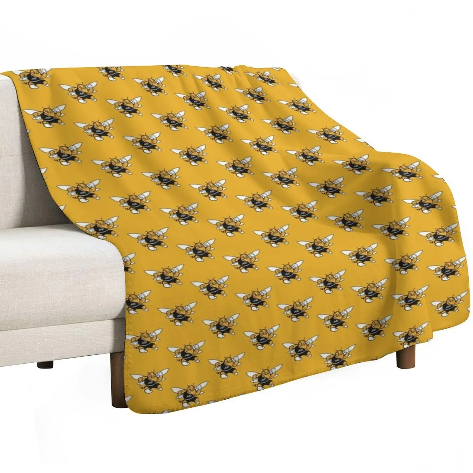 American International College (AIC) Yellow Jackets Throw Blanket Custom decorative Soft Fashion Sofas Luxury St Large Blankets