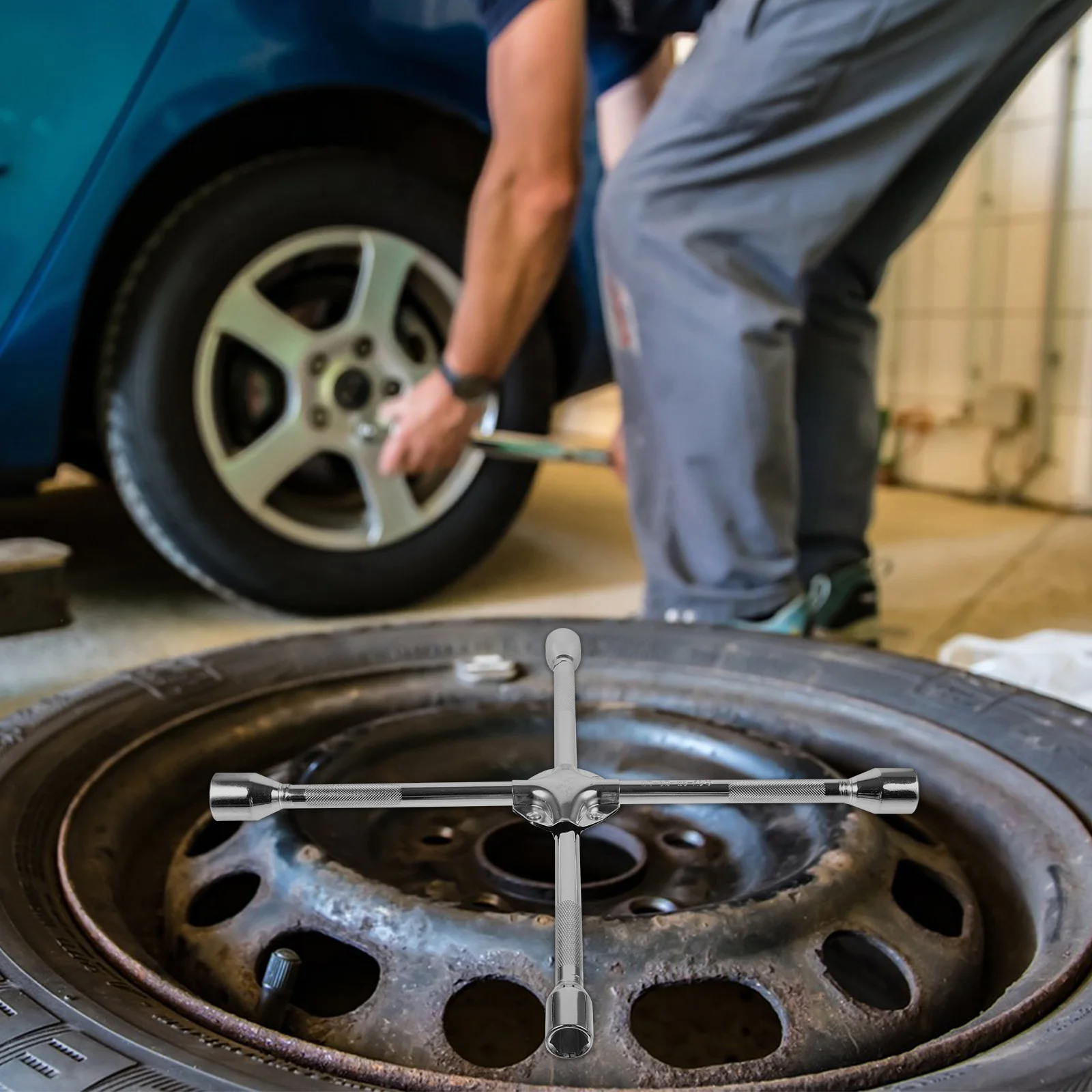 Efficient Tire Tool 17-19-21-23mm Lug Wrench for Quick and Easy Tire Changes and Repairs Tyre Removal Tool