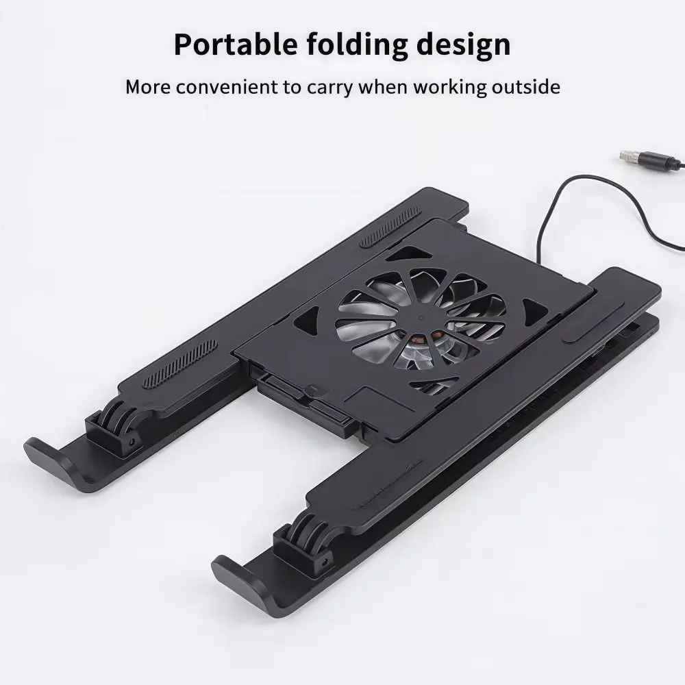 Universal Laptop Cooling Stand Adjustable Foldable Laptop Lift Stand with Fan Portable TabletPC Hanging Holder For 16-18 Inch