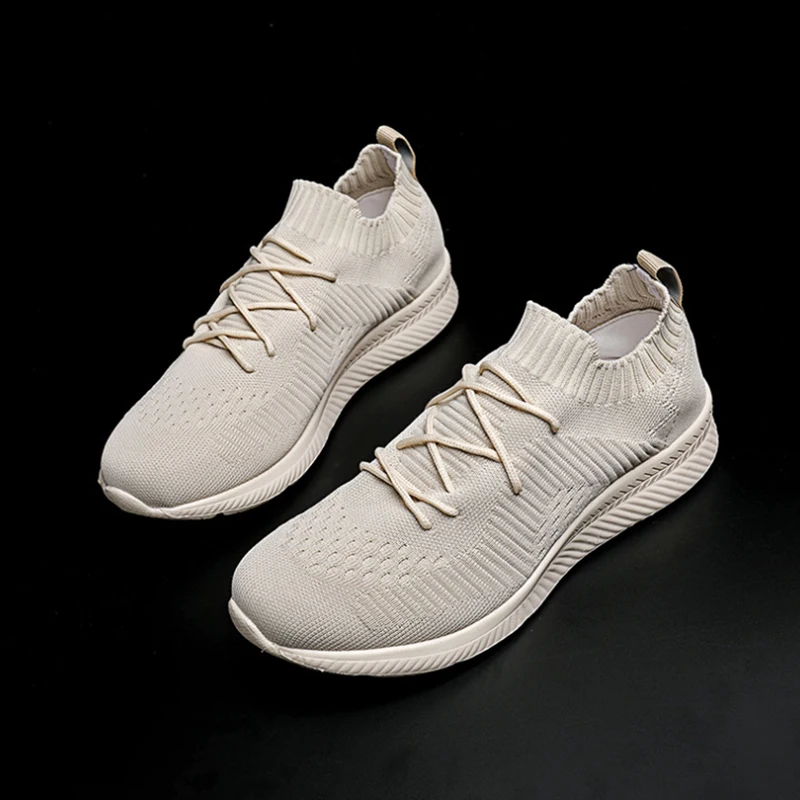 Men Running Walking Knit Shoes Fashion Casual Sneakers Breathable Sport Athletic Lightweight Men Sneakers Casual Shoes
