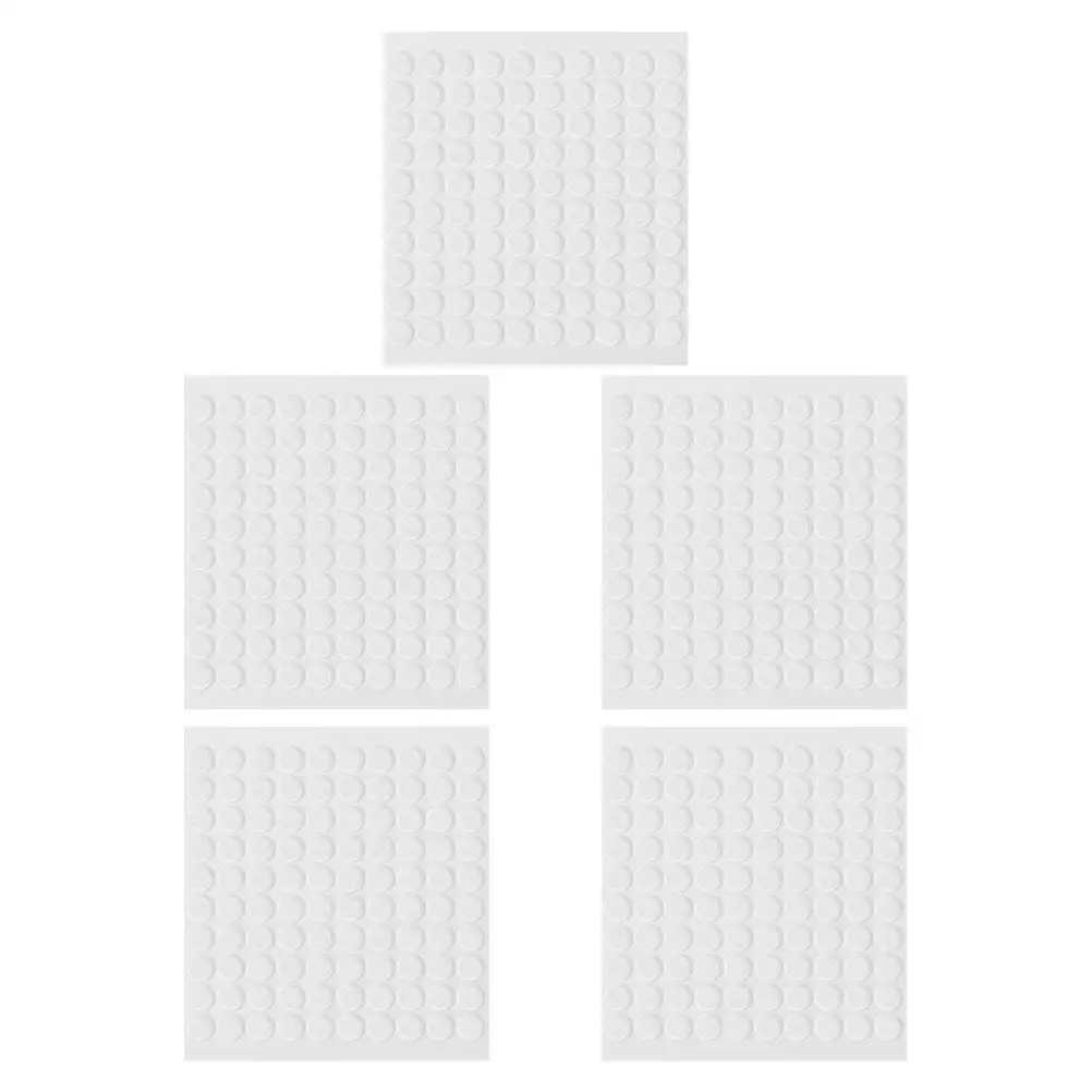 500 Pcs Round Double Sided Adhesive Tape Dots Clear Transparent Stickers White Putty Removable Acrylic for Home Office
