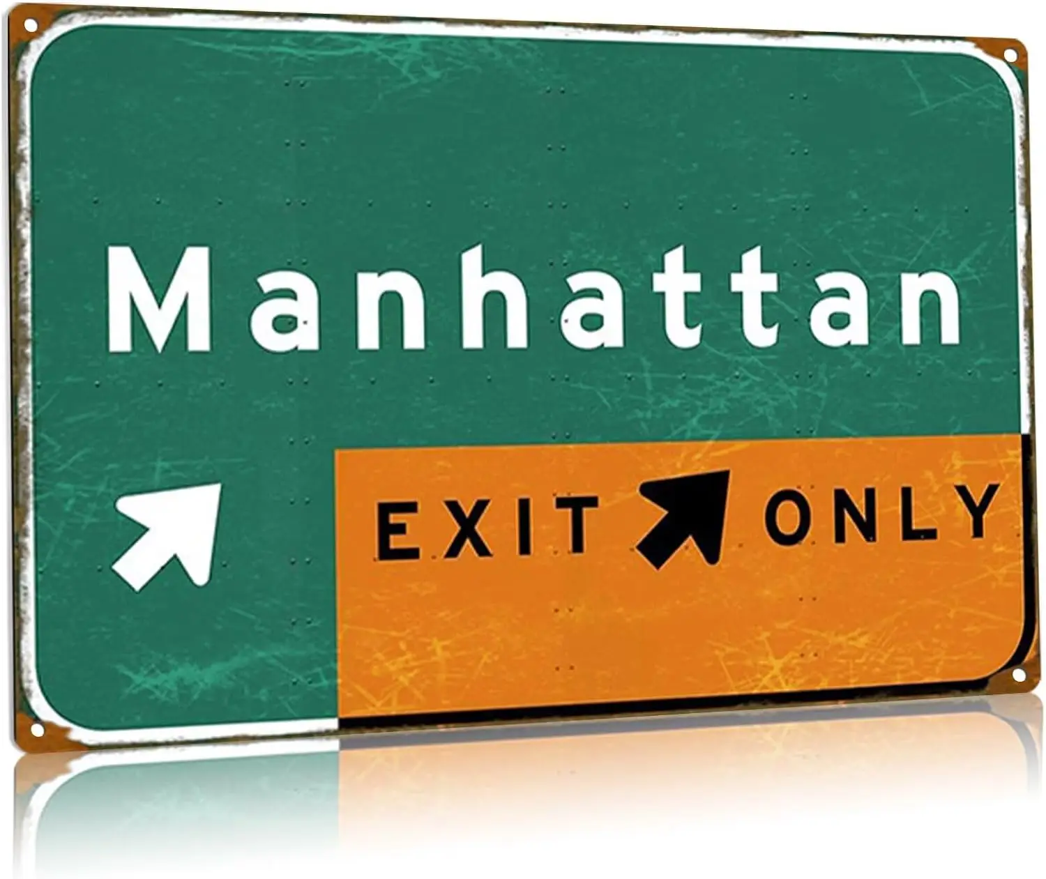 Ny Manhattan Retro Metal Tin Signs Exit Only Posters Airport Highway Direction Signage Street Bar Café Wall Deco