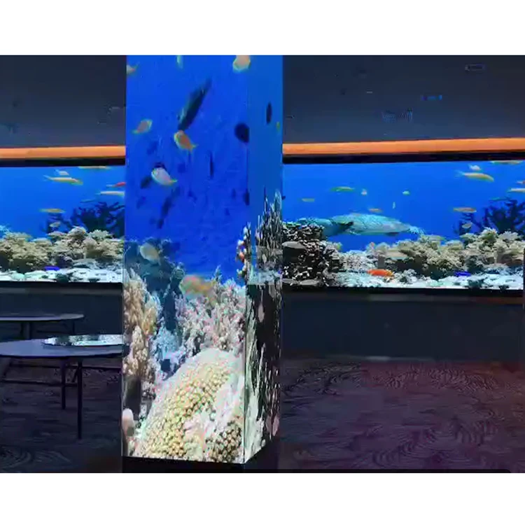 جودة عالية 4-الوجهين الزاوية اليمنى SMD شاشة عرض LED داخلية عمود شاشة LED #2