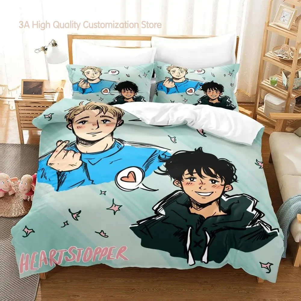 

New Heartstopper Bedding Set Single Twin Full Queen King Size Bed Set Aldult Boys Bedroom Duvetcover Sets 3D summer bed cover