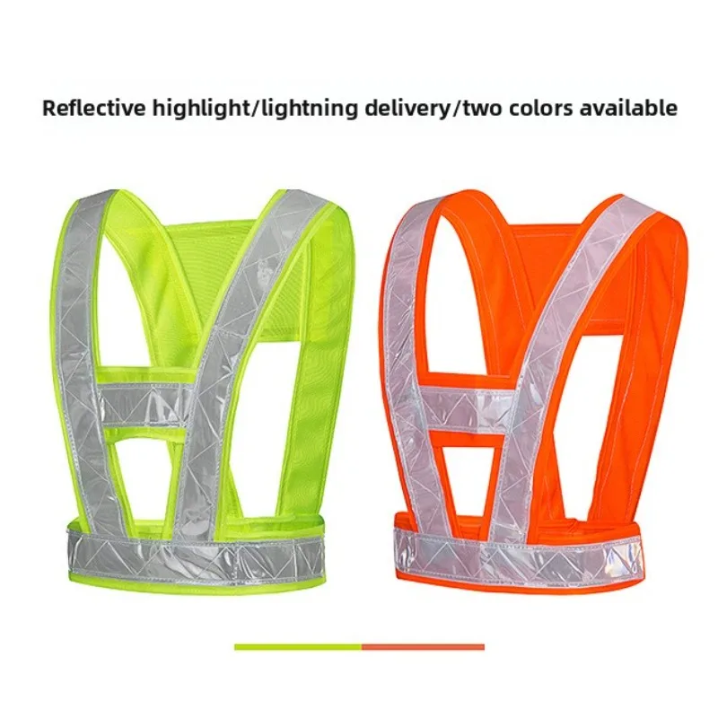 V-shaped Lattice High Visibility Reflective Safety Vest Harness Night Safety Gear for Running Traffic Sanitation