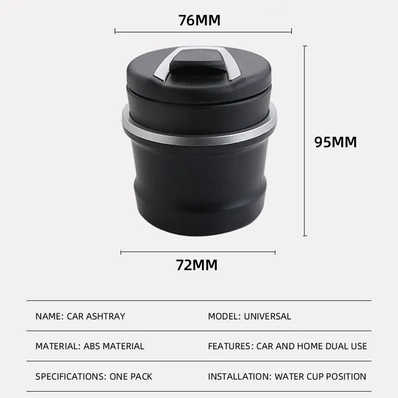 1PCS Car Ashtray Garbage Coin Storage Cup Container Cigar Ash Tray Styling Universal Size automatic light indicator ashtray cup