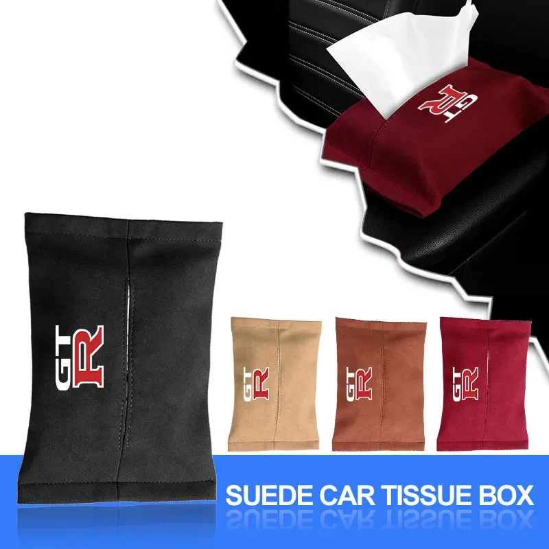 Car Armrest Tissue Bag Protector Cover Seat Back Tissue Box for Nissan GTR Teana Skyline Kawasaki R32 R34 R35 J10 J11 X Hub Caps