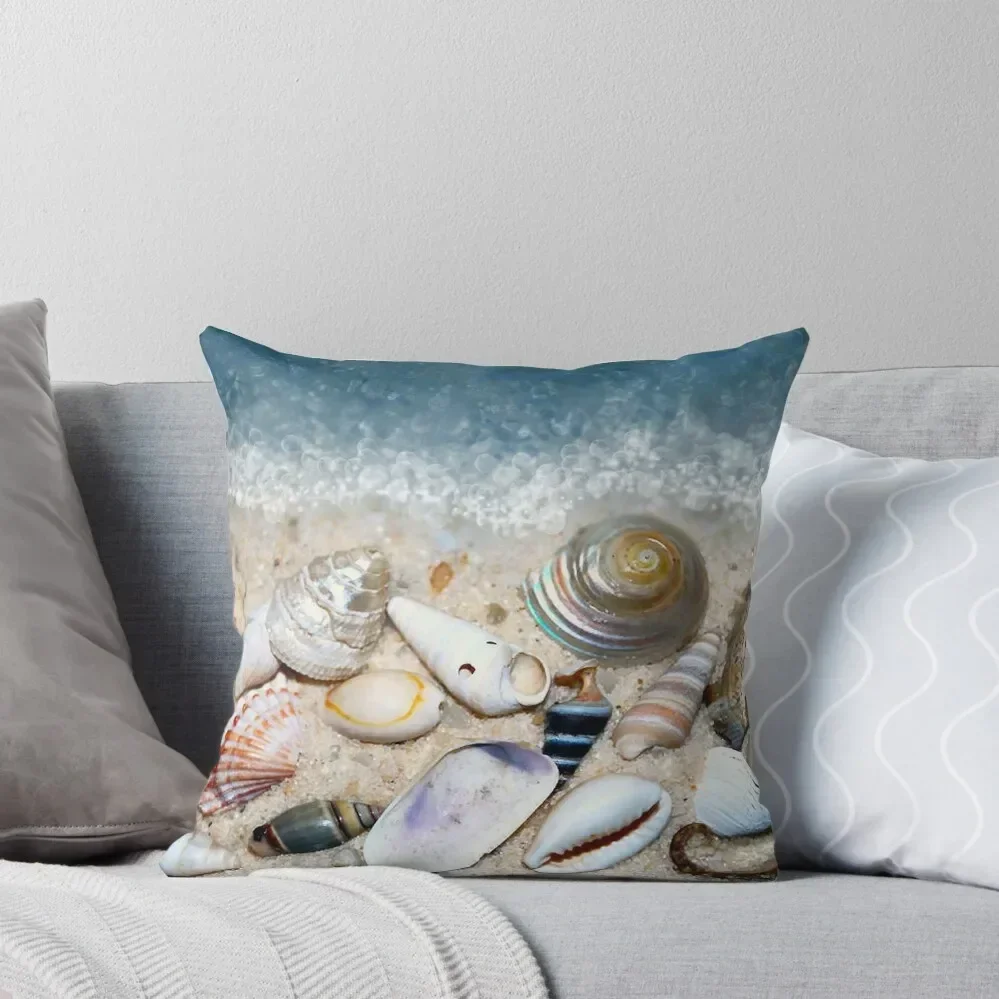 

Sea Shells by the Sea Shore Throw Pillow ornamental pillows Pillow Cover Decorative pillowcase pillow