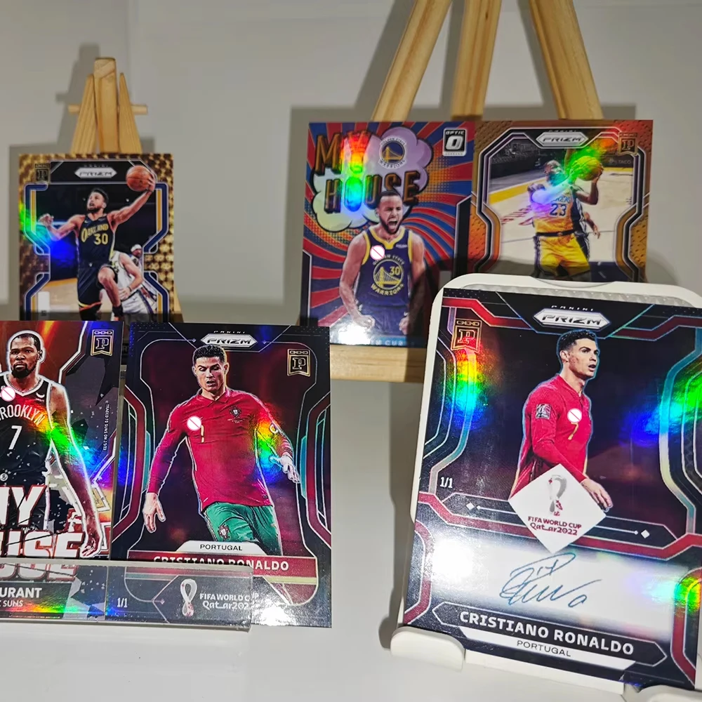 Karty kolekcjonerskie Panini Wysoka imitacja DIY Messi Ronaldo Jordan Curry James Wembanyama Refrakcyjny geniusz Prezenty świąteczne