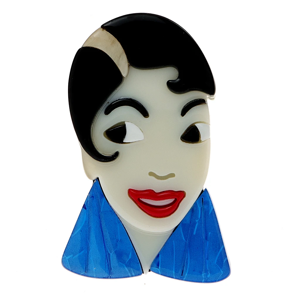 CINDY XIANG Acrylic Funny Girl Brooches For Women Acetate Fiber Pin Abstract Portrait Design Fashion Jewelry