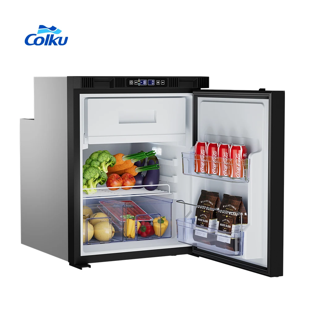 Colku Aluminum 12V 24V R600a Energy Saving APP Control 72L Car Fridge 12V Compressor Freezer for Campervan Motorhome