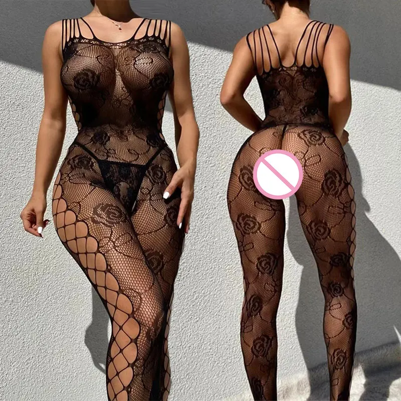 2025 Fishnet Bra Lingerie One Piece Crotchless Adult Sexy Underwear Transparent Body Suit Ultra Hot Open Tights Exotic Lingeries image 5