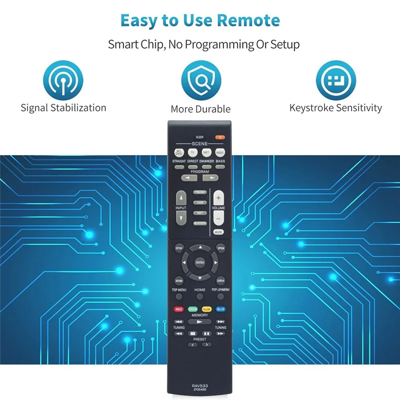 

RAV533 Replace Remote Control for Yamaha AV Receiver Home Theater System RX-V579 HTR-4068 TSR-5790 HTR-3068 RX-V479&Y96A