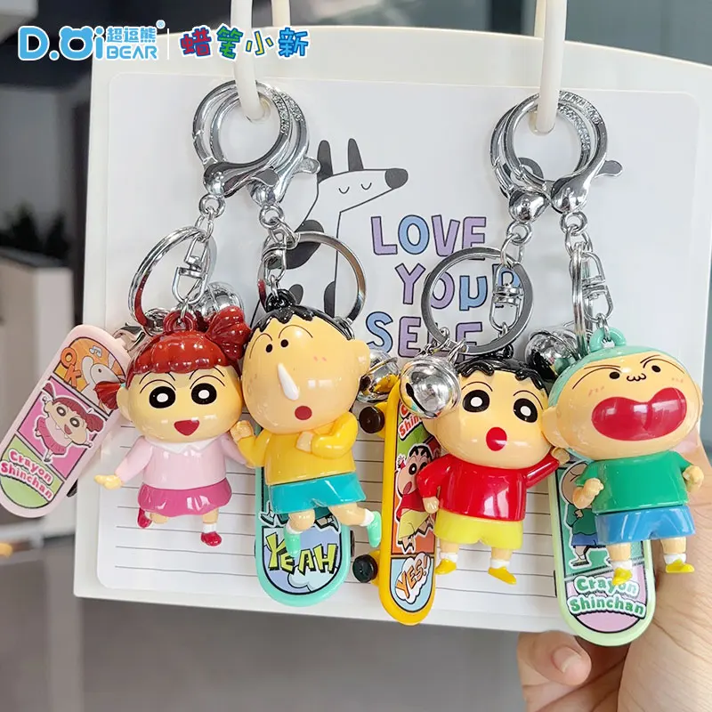 

Cute Cartoon Keychain Pendant School Bag Accory Doll Student Bapa Decorations Crayon Inchan Toy Charm Bag Accory