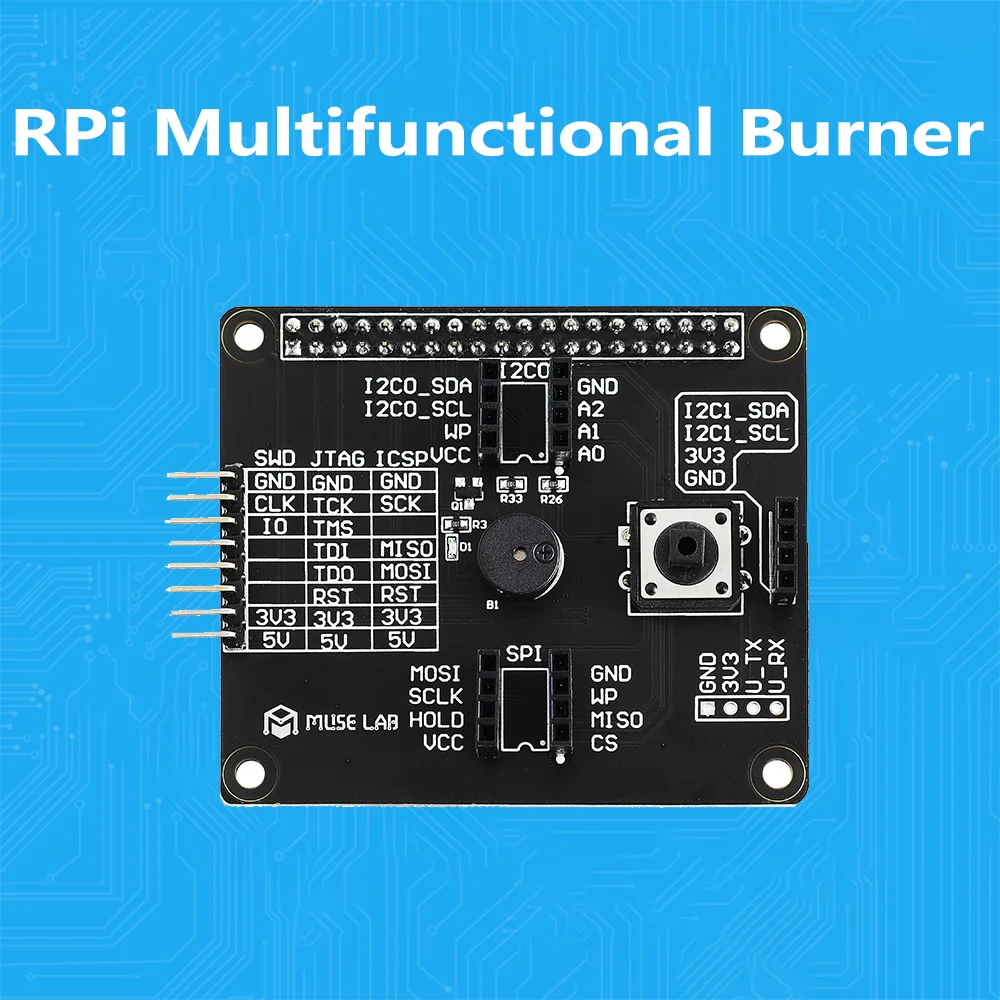 Multi-functional RPI-HAT Programmer Raspberry Pi Ex Board I2C/SPI/SWD/JTAG/ICSP Offline Programming Open Source 3B/3B+/4B New