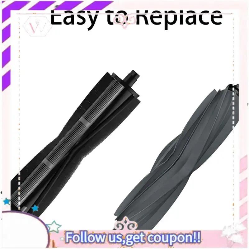 

Durable Cut-Hair Roller Brush And Rubber Main Brush For Dreame L10s L20 L30 X30 X40 Ultra Pro Series Anti-Tangle Brushroll