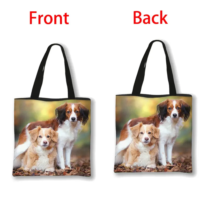 Westie Dog Painting Square Handbag for Women Pomeranian/ Bulldog Shopping Shopper Bags Large Capacity  Totes Shoulder  Bags