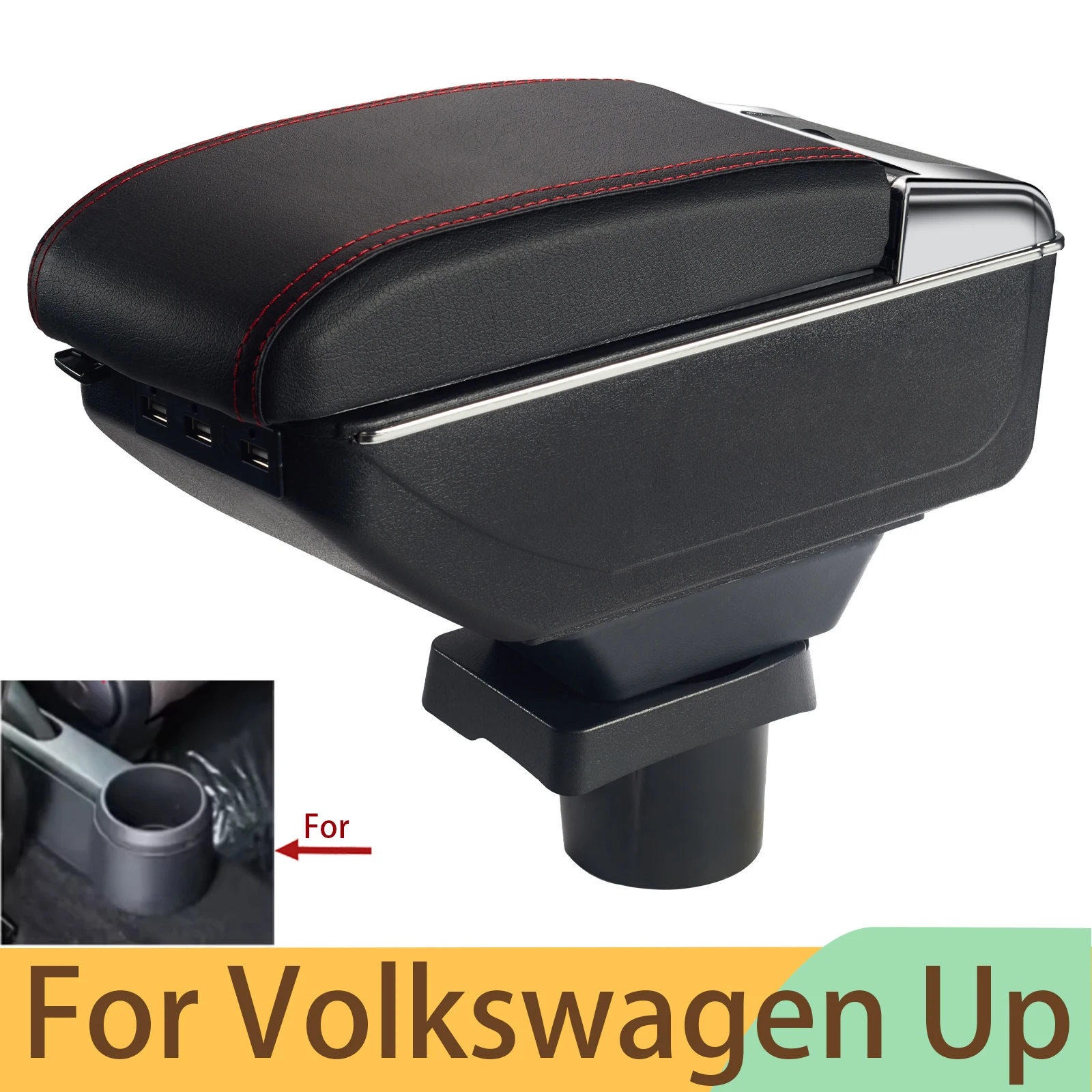 For Volkswagen UP Armrest Box For Skoda Citigo VW UP Seat Mii Car Armrest Auto Storage Box Arm Bracing heighten Interior Details