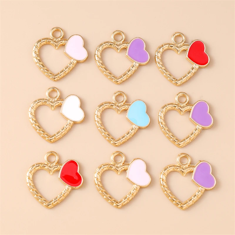 20 Stück niedliche Emaille-Pokerkarten-Anhänger mit Liebesherz-Motiv für die Herstellung von Ohrringen, Halsketten, Armbändern, DIY-Bastelarbeiten, Schmuckzubehör – Detail 8