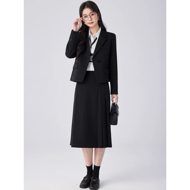 Women's Suit Set2026Spring new professional formal attire for interviews, stylish workplace suit with a two-piece skirt set