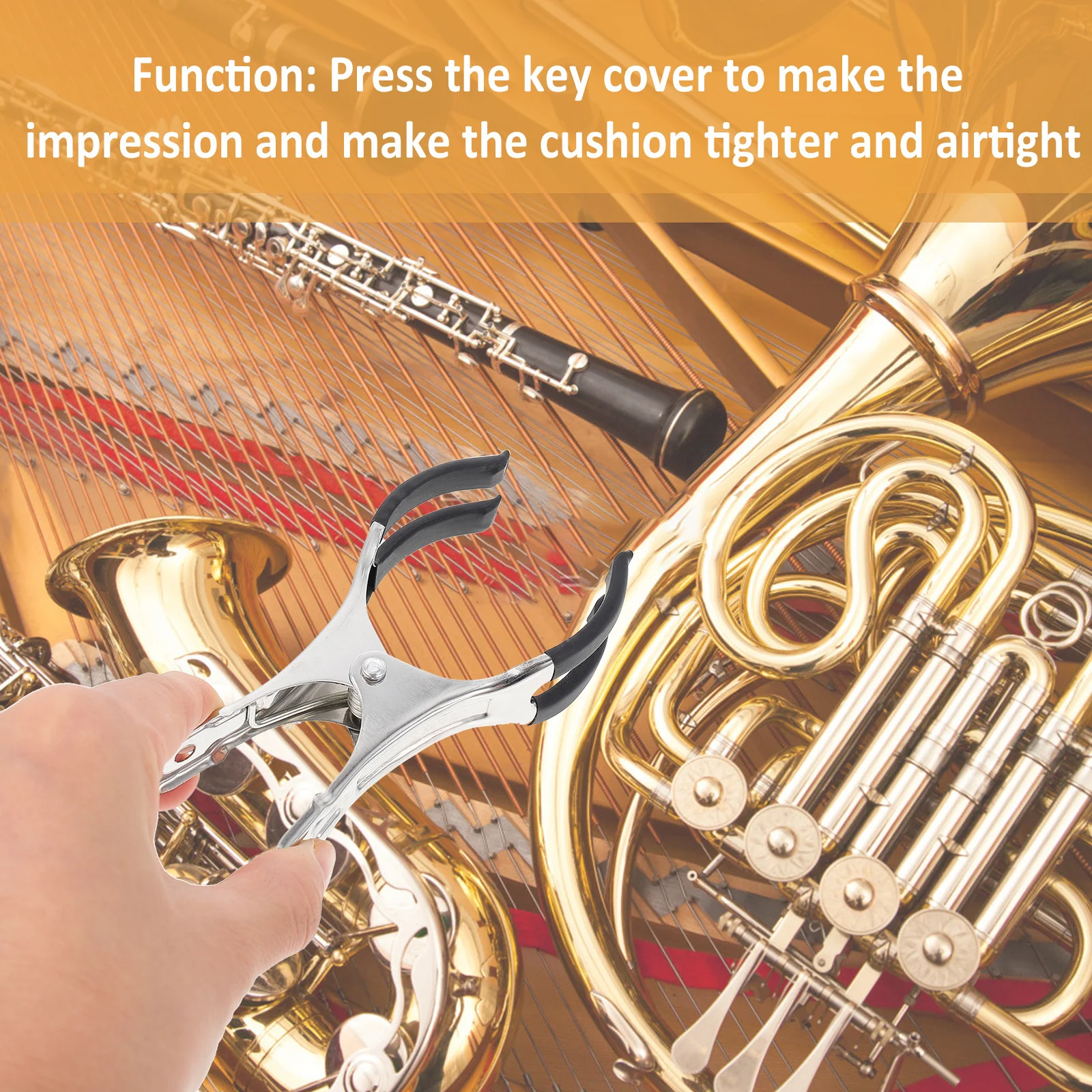 

1 Piece Saxophone Repairing Clip Premium Stainless Steel Wind Instrument Maintenance Tool Flute Clarinet Indentation Clamp