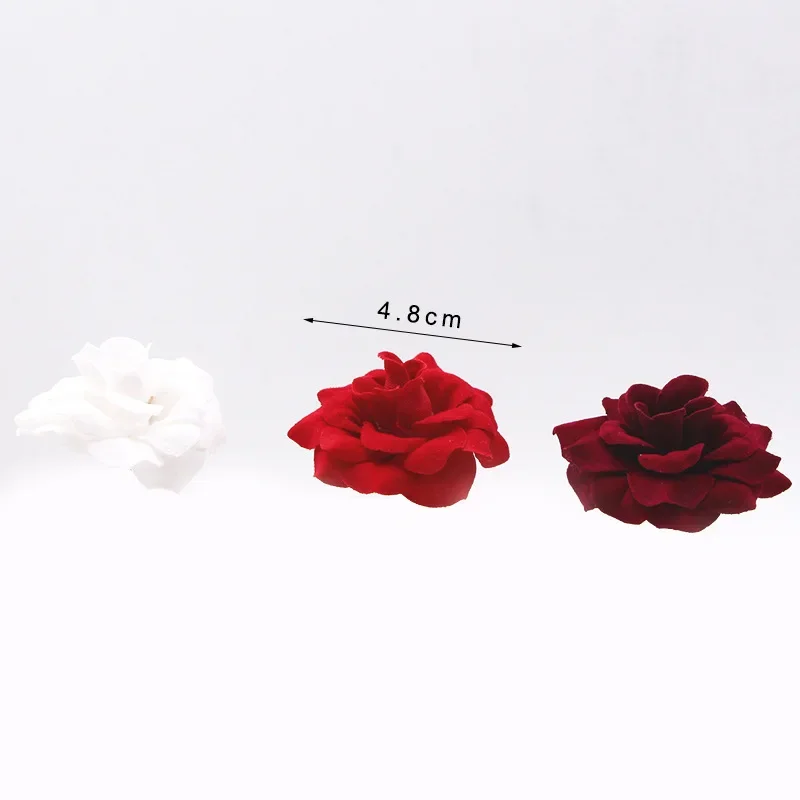 4.8Cm flannel corner rose simulated flower head fake flower DIY production wedding arrangement, clothing corsage headdress decor