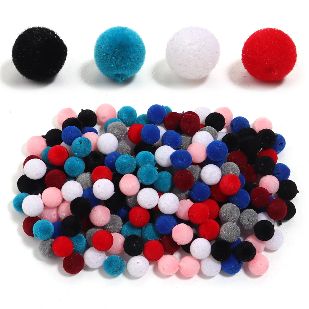 100pcs 8/10mm Samt Stoff Harz Perlen farbige lose Spacer Runde Perlen für Schmuck Herstellung DIY Armbänder Halskette Großhandel