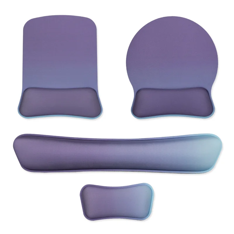 Memory Foam Wrist Rest Set Keyboard Mouse Pad Ergonomic Support for Office Gaming 7 Gradient Colors