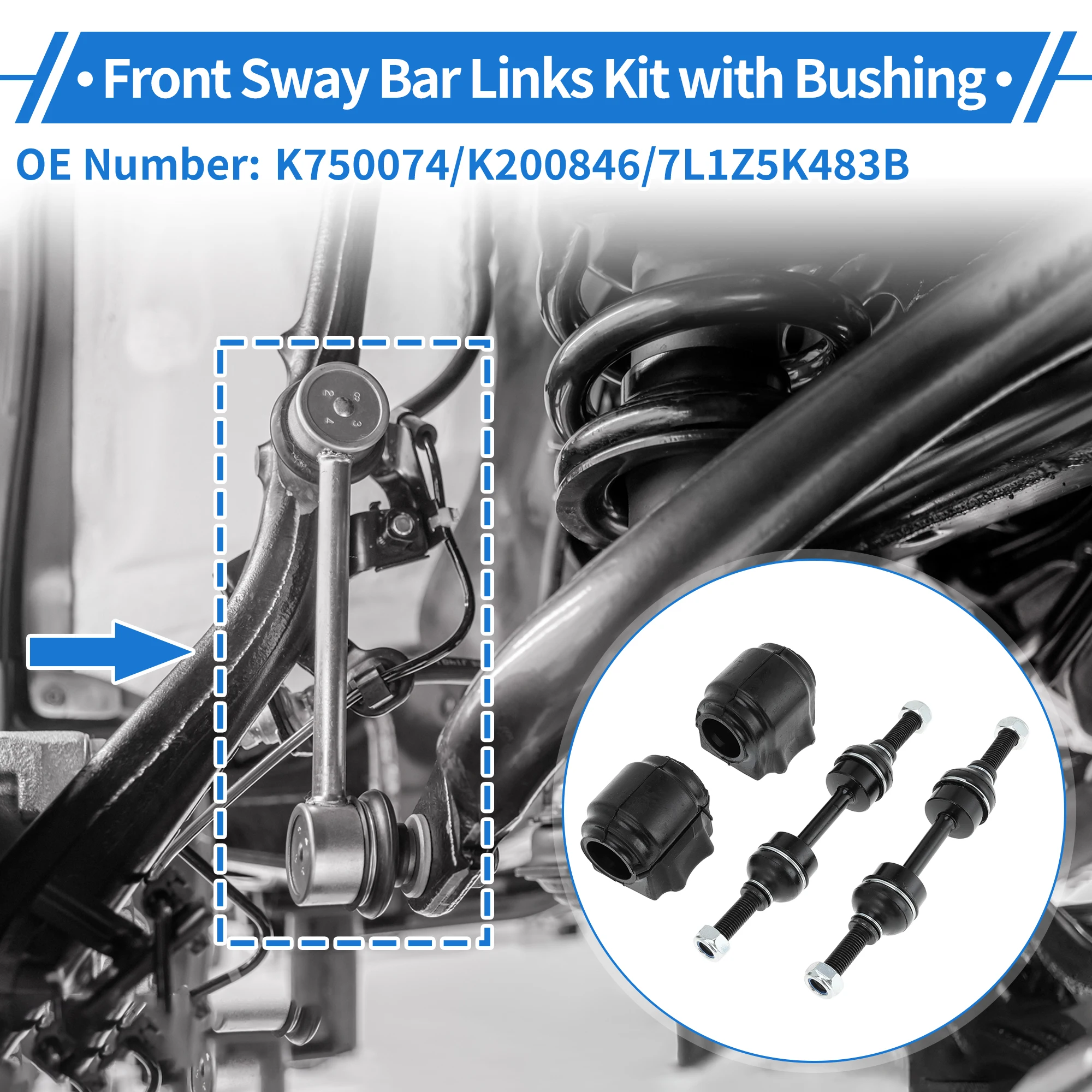 UXCELL Front Stabilizer Bar Links with 2 Pcs Bushing for Ford F-150 No.K750074 1 Set