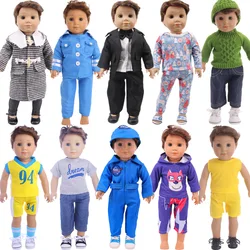 Doll Clothes Baby Reborn Leisure Sportswear Cute Animal Print For 43cm Reborn Baby Logan Boy Dolls Outfits,Our Generation Gifts