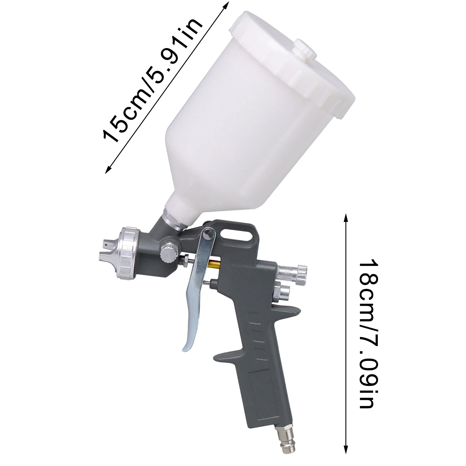 Professional Spray Gun, 1.5mm 600ML  Pneumatic Spray Gun Airbrush Sprayer Painting Airbrush Tool