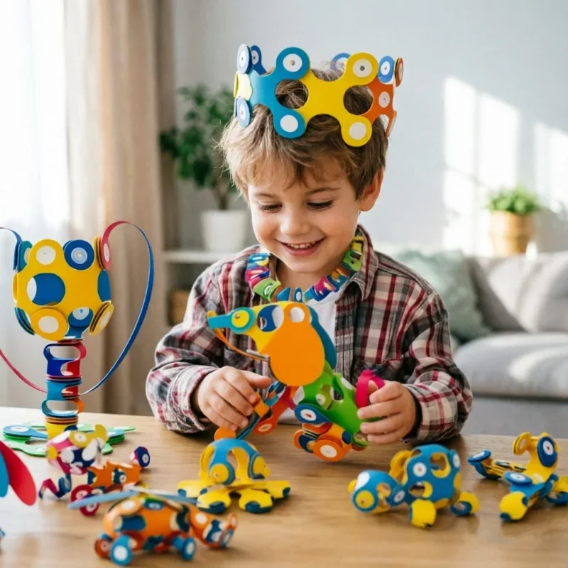 Rainbow Magnetic Sheet Set 48Pcs 3D Splicing Construction Pieces Hand Building Brain Training Indoor Desktop Creative Activities