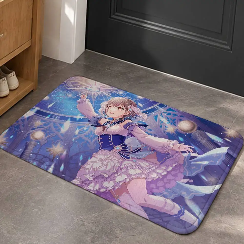 T-Tomori Takamatsu Merchandise Official Short Plush Bathroom Door Mat, Hallway Decor Rug, Home Entry Welcome Floor Mat