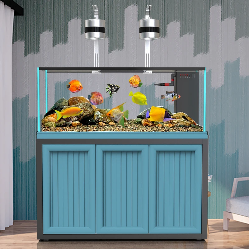 

A fish tank living room water-free creative rain dripping grass tank bottom filter aquarium large, medium and small streams hous