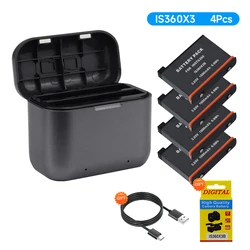 PALO 1800mAh IS360X3B Battery Li-ion Rechargeable Battery For Insta360 ONE X3 Battery Sports Action Camera+ LED  Charger