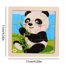 Puzzle Panda en Bois Encastrable