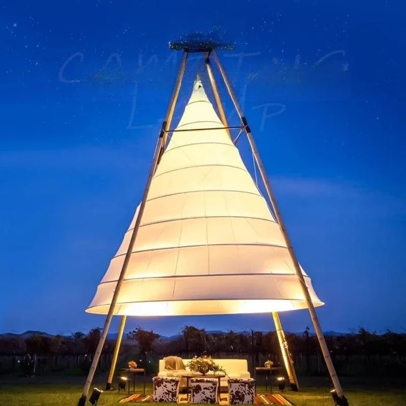 Outdoor Cone Lantern Tent Camp Shade Waterproof Canopy Tent