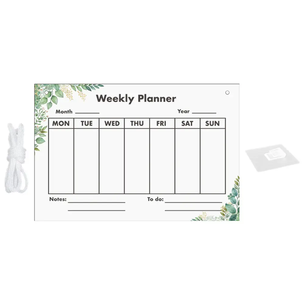 1Set Acrylic Acrylic Message Board Writing Memo Hanging Transparent Recording Home Office Desktop Supply Clear