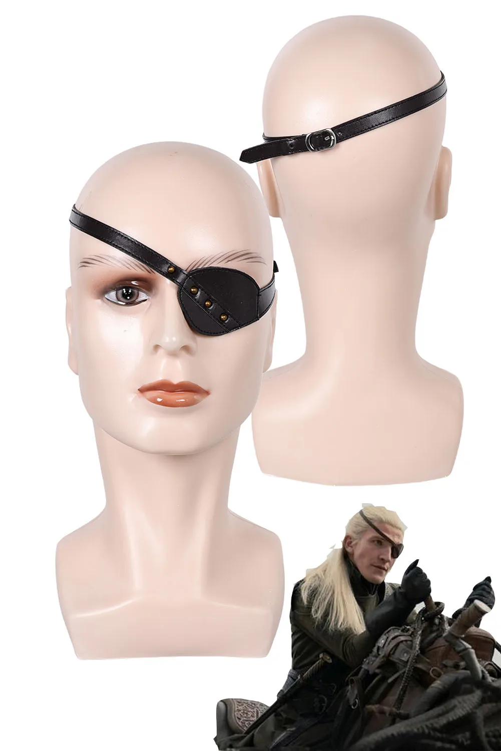 Prince Daemon Aemond Cosplay Costume Accessories Pirate Single Eye Patch Adult Men Role Play Eye Mask For Medieval Disguise Male