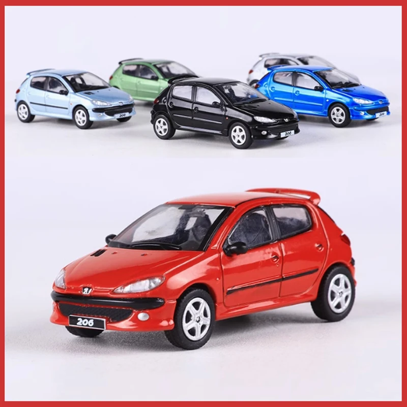 

SHADOW литой под давлением масштаб 1:64 Peugeot 206 5-дверная модель автомобиля из сплава, статическая коллекция, украшенные праздничные подарки, игрушки